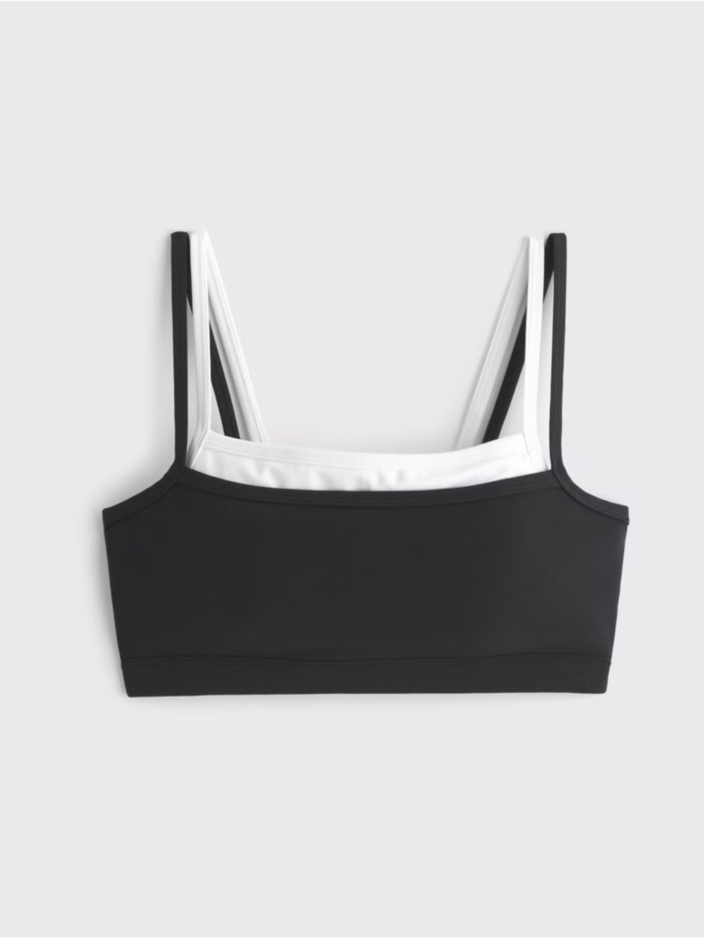 Abercrombie & Fitch Black with White Layered Sport Bra